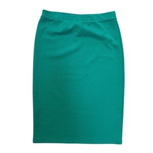 Happening in the Present Ribbed Green Pencil Skirt Womens M